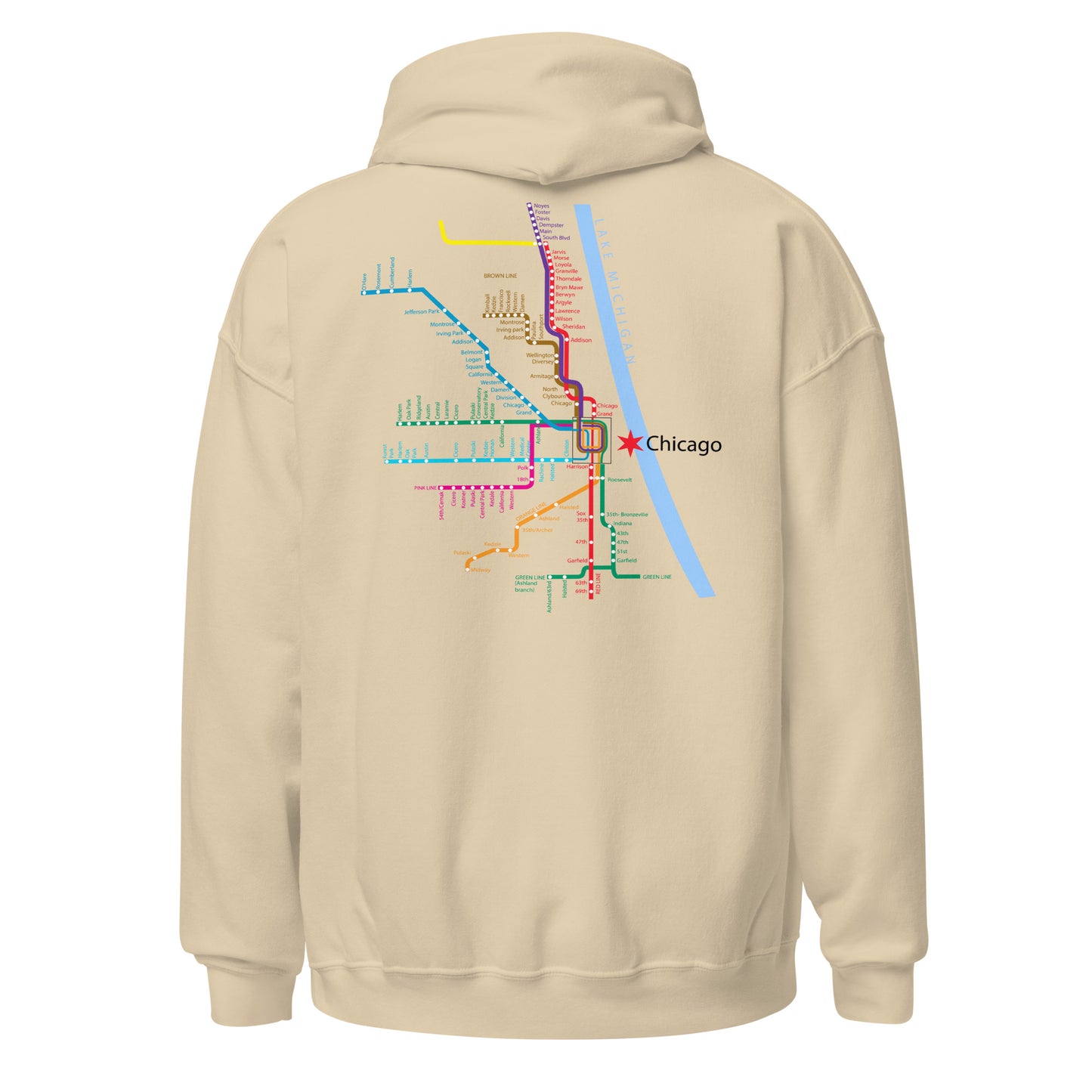 chicago L' line Hoodie